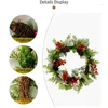 Decorative Flowers Christmas Door Wreath Wreaths Front Pine Cones Red Berries Hydrangea Artificial Garlands Indoor Outdoor Xmas