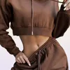 Verkauf von Frauen 2 -teilige Outfits Hosen Schweißanzüge für Damen Crop Top Hoodie und Jogger Sets6906726
