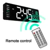 Wall Clocks Led Electronic Remote Control Alarms Digital Large Table Wall-mounted Clock Temp Date Week Display Room Decor