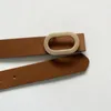 Cinture Cintura da donna con bottoni automatici in nichel sabbia ovale testurizzato Jeans decorativi vintage semplici e alla moda per studenti