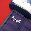 Stud -oorbellen vlinder schattige eenvoudige stijl voor vrouwen fijne sieraden 925sterling zilver met kubieke zirkoon verschillende kleuren