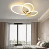 Luzes de teto Gold White Modern Modern Led Chandelier Iluminação para Living Sala de Estudo Dimmível Lâmpada de Lâmpada Interior Lustres Lamprario Luminaire