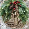 Christmas Decorations Christmas Wreath With Christmas Pine Cone Pine Needle Merry Christmas Garlands Decorations Ornaments Noel Year Navidad 231101