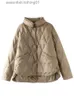 Women's Down Parkas Lagabogy 2023 New Winter Women Ultra Light Warm Short Puffer Jacket Casuare Feシングル胸胸90％ホワイトダックダウンコートl231102