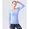 Lulu wyrównaj jogę trening z długim rękawem Kobieta Tshirt Slim Gym Szybko Tech T-shirty pełne rozciąganie fitness Zdefiniuj biegi popularne kulturystyki tee dziewczyna