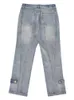 Women s Jeans Trendy Large Pockets Men s Denim Cargo Pants Streetwear Skateboard Fashion Designer Spliced Slit Full Length Baggy Men 231102