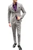 Costumes pour hommes costume de Style britannique 3 pièces (manteau pantalon gilet) hommes Blazer/2023 haute qualité Plaid imprimé mince 2 ensembles