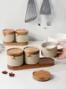 Bottiglie di stoccaggio Barattoli Set di vasetti di condimento in ceramica moderna Set da cucina per uso domestico Barattolo di zucchero e sale con coperchio Vaso Contenitore per alimenti di grande capacità Contenitore da cucina 230331