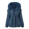 Jaquetas femininas 2023 inverno e outono mulheres algodão para baixo hoodies puffer acolchoado casacos quentes engrossar gola de pele plush windbreaker