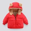 Coucher down bébé fille laine épaisse ours veste à capuche veste hiver