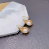 Stud Earrings Design Sense Vintage Style Water Drop Pearl For Women Korean Fashion Stainless Steel Jewelry Female Unique Earring