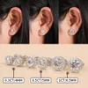 Stud 031CT D Kleur Halo Oorbellen 925 Sterling Zilver voor Vrouwen GRA Ronde Cut Lab Diamanten Bruiloft Sieraden 231101