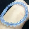 Strand Natuurlijke Facet Aquamarijn Armband Handgemaakte Geel Kristal Kwarts Sieraden Stretch Bangle Kinderen Verjaardagscadeau 1pcs