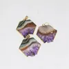 Gioielli di moda Fetta naturale Collana di quarzo di cristallo viola pendente maschile lastra grezza geode druzy ametiste ciondolo in pietra donne 20101307s