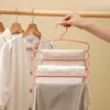 Hangers 1/2/4pcs Clothes Trousers Holders Closet Storage Organizers 5 Layers Pants Towel Scarfs Racks Organization