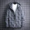 Mens Down Parkas Bomber Jacket Lång ärm Keep Wart Thicken Straight Hem Hood Coat 231101