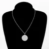Colares pendentes mais recentes design criativo design de aço inoxidável de colar de medalha redonda de tendência feminina de jóias de jóias de moda feminina