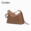 Evening Bags Cnoles Fashion Genuine Leather Open Bag Classic Brand Women's Tote Bag Ladies Crossbody Shoulder Bags Shopping Bag 231101