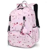 School Bags Large Schoolbag Women Cute Student Tote Female Backpack Waterproof Bagpack Girls Primary Bookbags For Teen Kids With Keychain