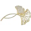 Make-up kwasten Ginkgo broche Luxe temperament Strass Pin Delicaat pakaccessoire