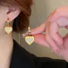 Серьги обруча Minar Dainty 2 дизайн белый раковина синий акриловый цветок серьга Huggie для женщин 18 тыс. Золотая титановая сталь