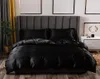 Luxury Bedding Set King Size Black Satin Silk Comforter Bed Home Textile Queen Size Duvet Cover CY2005198287553