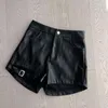 Women's Shorts Casual Sexy Black Pu Leather Autumn And Winter Tight Gothic High Waist Street Fashion Y2K 2023