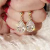 Dangle Küpe Kadın Altın Moda Takı Rhinestone Kristal Damla Saplama Küpe