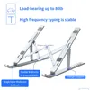 Tablet PC Stands 1st Holder Laptop Stand för 7 till 17 tum 1545 graders triangel justerbar bärbar aluminiumlegering Material7142611 D DH4IV