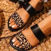 Sandalen Frauen Schuhe Damen Bunte Flache Slip On Frau Mode Leopard Casual Weibliche Schuhe Plus Größe