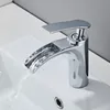 Bathroom Sink Faucets Wovier Basin Modern Waterfall Chrome Faucet With Supply Hose Mixer Tap Wash Single Handle Short Body