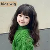 Hårtillbehör Baby Long Rolled Wigs Kids Curly Hair Accessories Barnhuvudbeläggningar Little Girl Headdess Toddler Hoods Headgear 2Y-5Y 231101