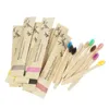 Toothbrush 20Pcs Children's Colorful Toothbrush Natural Bamboo Tooth Brush Set Soft Bristle Charcoal Teeth Eco Bamboo Toothbrushes Dental O 231102