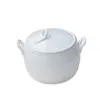 Double Boilers Ceramic Tableware With Pure White Stew Soup Bowl Cover Water In Bird's Nest Seminal El Binaural Wing Cup