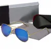 Designer Aviator 3025r Lunettes de soleil pour hommes Lunettes Femme UV400 Protection Shades Véritable Verre Lentille Or Métal Cadre Conduite Pêche Sunnies avec boîte d'origine