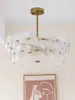 Americano moderno lâmpadas de teto francês romântico lustre luzes luminária luxo vidro flores casa art deco lamparas quarto sala estar jantar luminarias