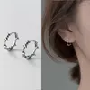 Hoop oorbellen Real 925 Sterling zilveren vintage doornen kleine Thaise touw oorbel fijne sieraden voor vrouwen