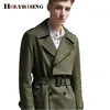 Męskie mieszanki wełniane holyrising S-6xl Long Trench Płaszcz Mężczyźni Gabardina Hombre Klasyczna brytyjska wiatrówka podwójna beżowa beżowa płaszcz 18495-5 231102