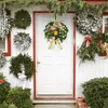 Couronnes de fleurs décoratives Couronne de Noël sacrée artificielle Ornements suspendus avec lumière Joyeux arbre de Noël Couronne Porte d'entrée Décoration murale pour 231102