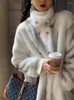Kadınlar Kürk Mizaç Taklit Mink Vinvet Entegre Uzun Ceket Kalınlaştırılmış Otter 2023 Kış Kadın