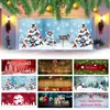 Decorações de Natal 7 x 16 pés Feliz Natal Feriado Banner Capa de porta de garagem Murais de inverno Boneco de neve Papai Noel ao ar livre Decoração de capa de porta grande 231102