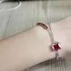 Bedelarmbanden Londany armband Japanse en Koreaanse stijl persoonlijkheid Ruby ins rood zirkoon vrouwen