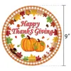 Engångsbehandling av servis pumpa Party Tabelleriset Set Thanksgiving Paper Cup Plate Handduk Knivsked Vuxen Decoration