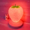 Veilleuses USB Rechargeable Portable fraise mignon Silicone petite lampe alimentation chambre éclairage Led lumière à économie d'énergie