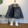 Mantel 29 Jahre Kinder dicker Wollmantel Plough Shell Jungen einlagig hübsche Baby Jungen tragen Herbst Winter Jacke 231102