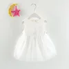 Vestidos de menina moda vestido bebê vestido de bebê sem mangas com tanque de renda casual praia branca b roupas infantis