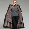 Kadın Trençkotları Güzel Kış Ceket Kadın Moda Parker Kadın Çıkarılabilir Büyük Yaka Kapşonlu Uzun Kalın Sıcak Parkers