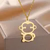 Pendant Necklaces Stainless Steel Monkey For Women Men Gold Color Animal Necklace Jewelry Female Male Neck Chain