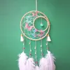 Kelebek Dream Catcher Hediye Beyaz Pembe El Yapımı Tüy Kolye Duvar Dekoru Yatak Odası için 122571