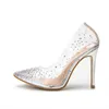 Chaussures habillées MHYONS or strass PVC Transparent femmes pompes printemps automne talons hauts Sexy fête mariage taille 41 42